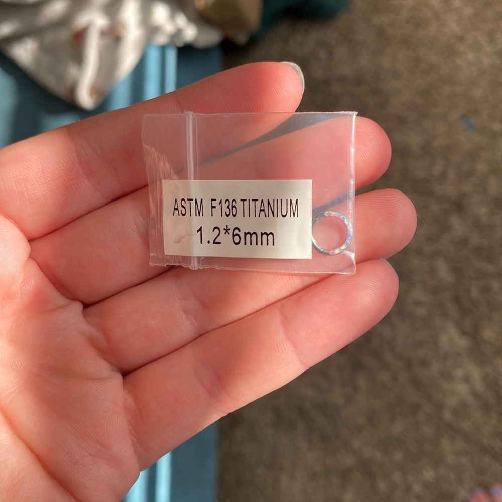 Opal cartilage earring